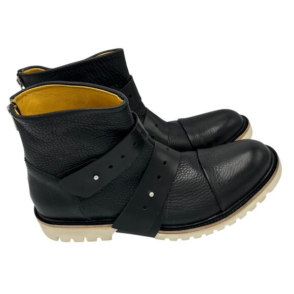 Umberto Luce Men's Hand Crafted Deyoung Boots in Black Size 11/12 - Picture 2 of 7